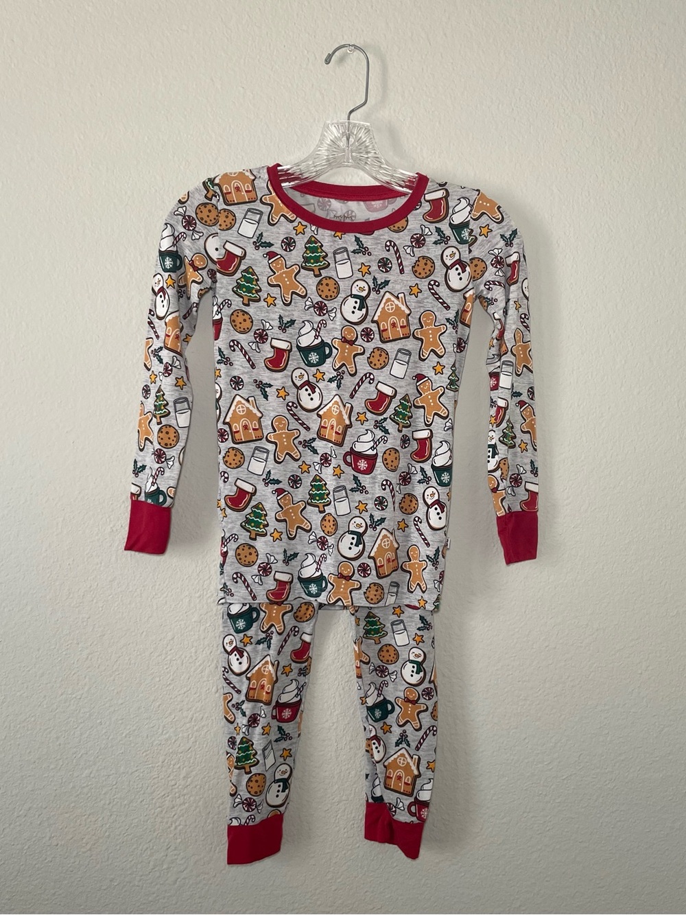 Little Sleepies Christmas Gingerbread Two-Piece Long Sleeve Pajamas Set Sz 7/8